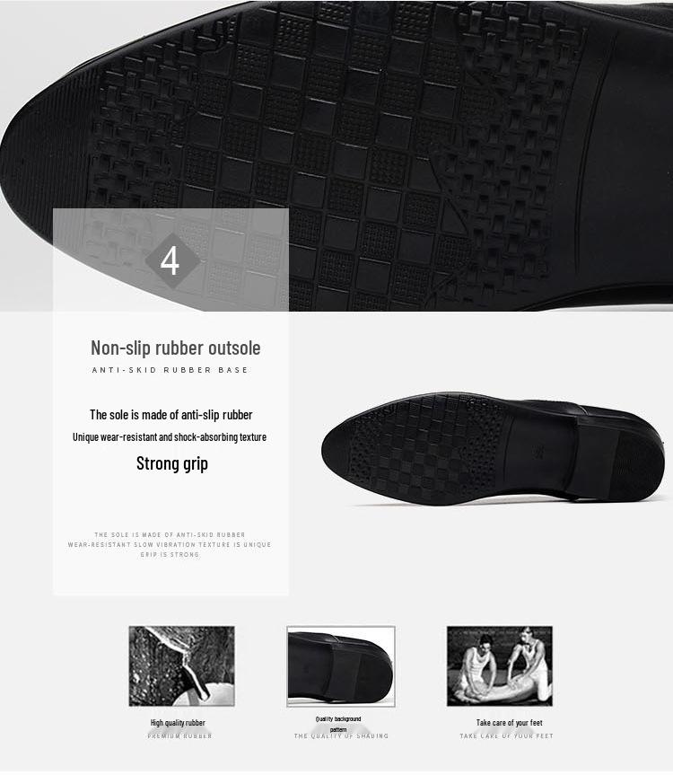 Men's Large Size Korean Style Leather Formal Business Shoes - British Pointed Toe, Breathable, Non-slip
