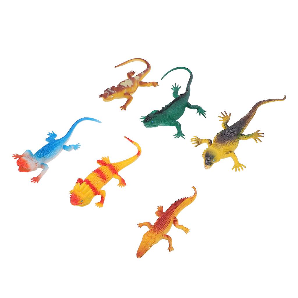 6 Pcs Lizard Figurines Educational Early Learning Realistic Models Reptile Animal Figurine Toys Set