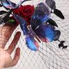 Fashion Rose Hairpin Elegant Mesh Headpiece Dress Up Props Halloween Hairpin  Costume Party