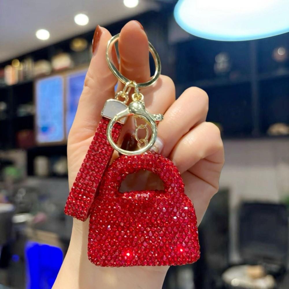 Crystal Mini Handbag Keychain Sparkling Sparkly Keychain High-End Car Key Ring  Keychain Gift