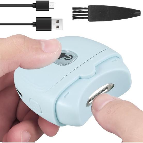 Electric Automatic Nail Clipper Automatic Fingernail Cutter with Nail Scraps Storage 300mAh USB Rechargeable Safety Fingernail Trimmer with LED Light