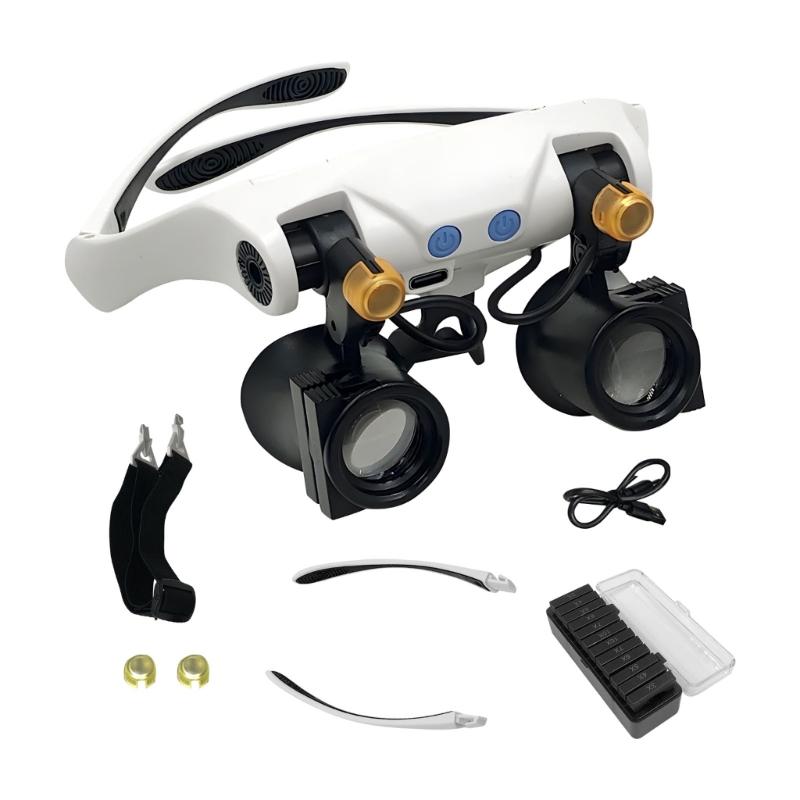 

Individualized Head Mounted Viewing Glasses With Two LED Sources For Accurate Work And Creative Projects 1