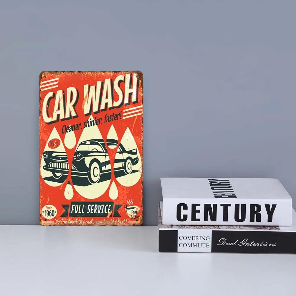 CAR WASH Metal Plaque Signs Vintage Decoration for 4S Shop Gas Station Club Garage Poster Plate Tin Painting Home Decor 20x30cm