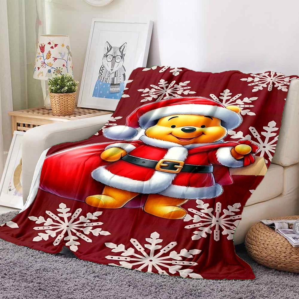 1Pc Christmas Winnie Pooh Blanket Soft And Comfortable Casual Warm Camping Travel Christmas Halloween Gift M917106
