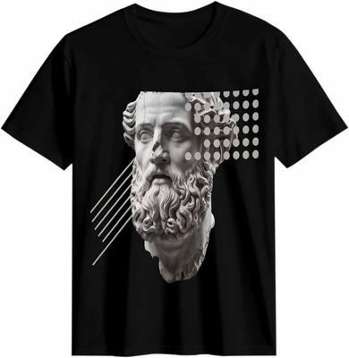 Ancient Bust Graphic Print Black T-shirt