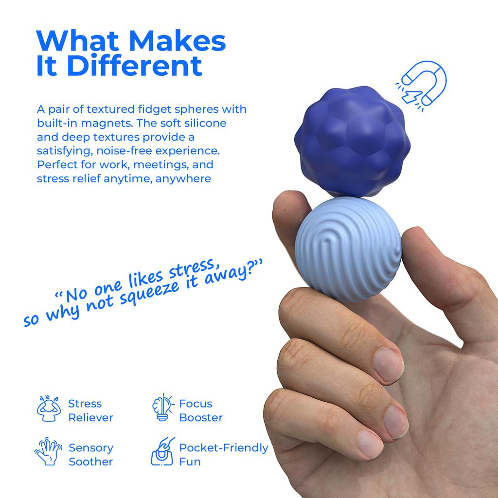 Large Size Silicone Magnetic Sensory Balls Fidget Toy Worry Autism Calming Fidgeting Adults Anxiety Relief Stress Sensory Toy