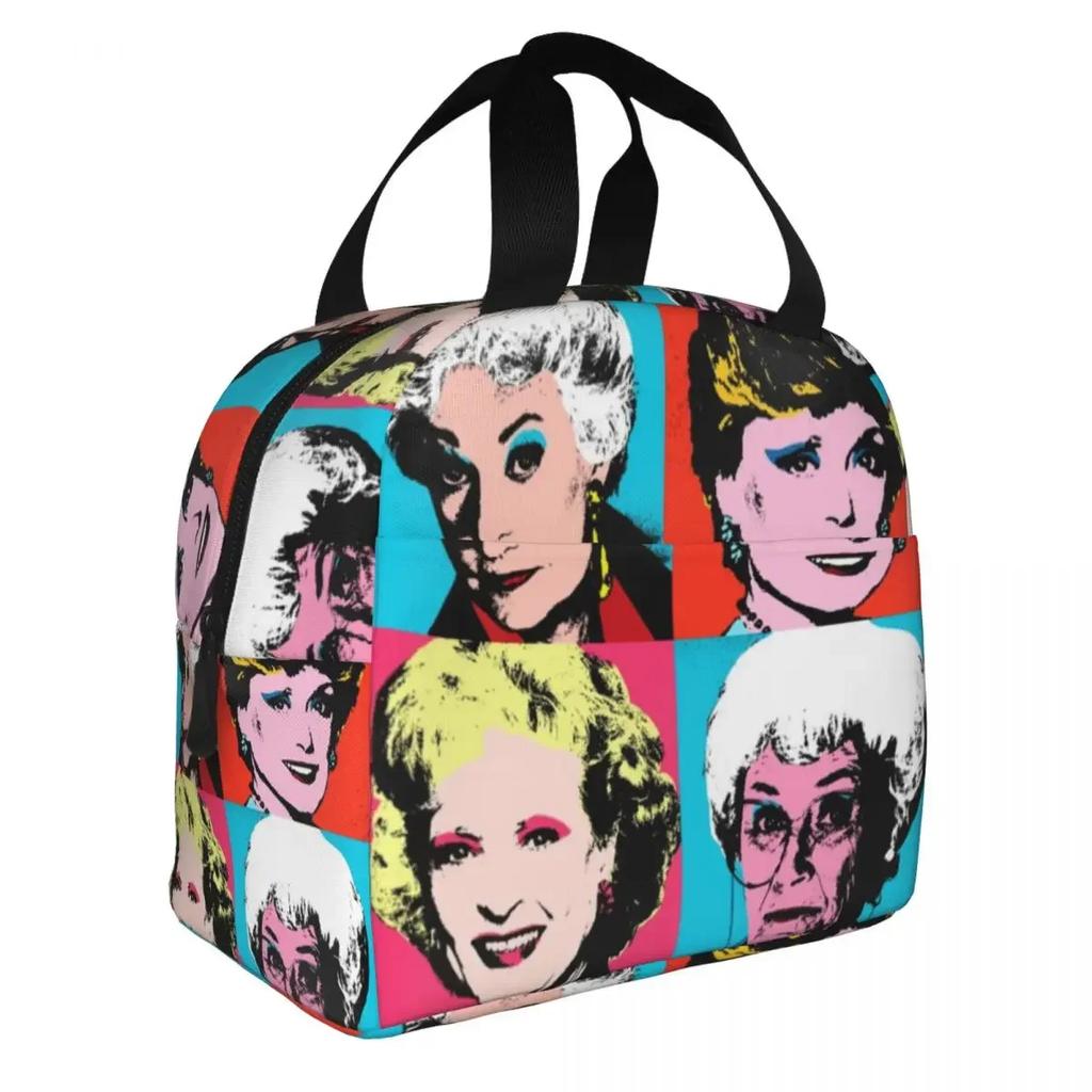 Pop Art Zlatý Warholův svačinový box Opakovaně použitelný Vodotěsný Termo chladící Jídlo Zlatá Dívka Monroe Izolovaná svačinová taška pro Ženy Pracovní tašky