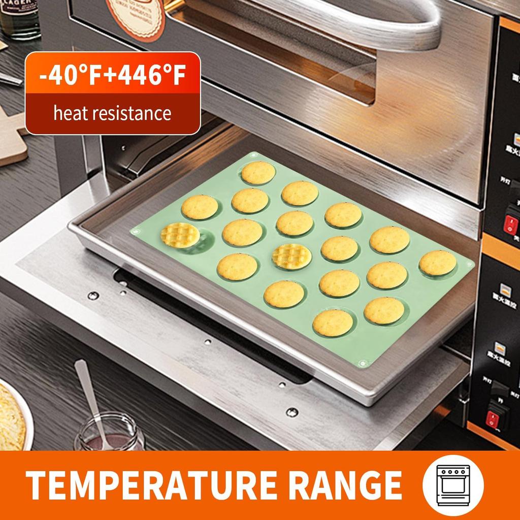 QELEG 2pcs Silicone Wax Melt Molds, 18 Cavities Mini Eggo Waffle Mold for Cookie, Chocolate, Candy and Gummy Mold