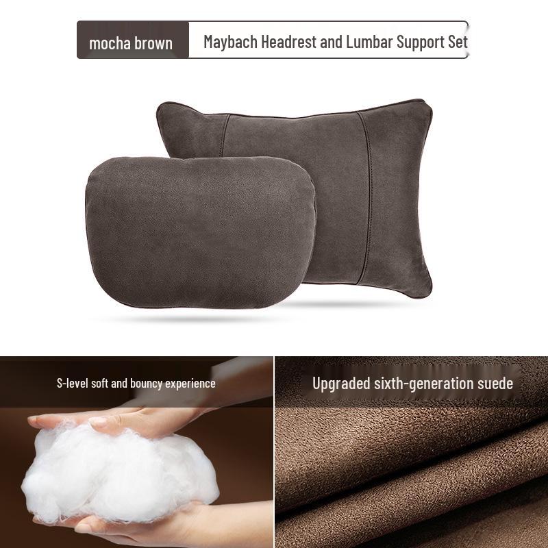 Mercedes-Benz & Maybach S-Class Suede Neck & Lumbar Support Cushions for Headrests - Drop Shipping Available