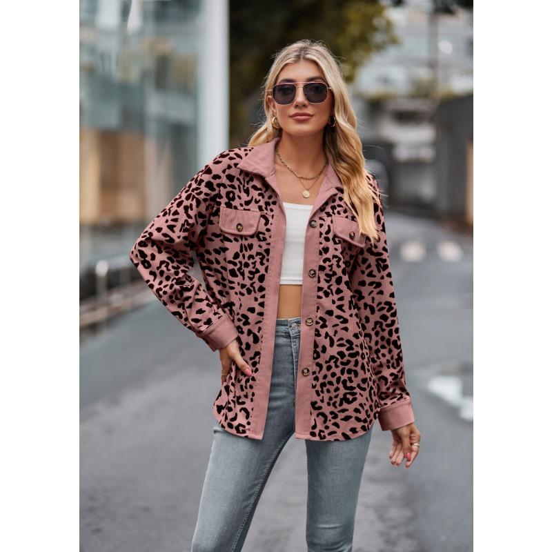 Autumn New Women's Leopard Print Long-sleeved Jacket Coat for Women
