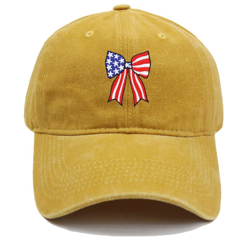 Independence Day Washed Cotton Cap High Quality USA Flag Pattern Embroidery Baseball Cap Men And Women Outdoor Sports Dad Hats