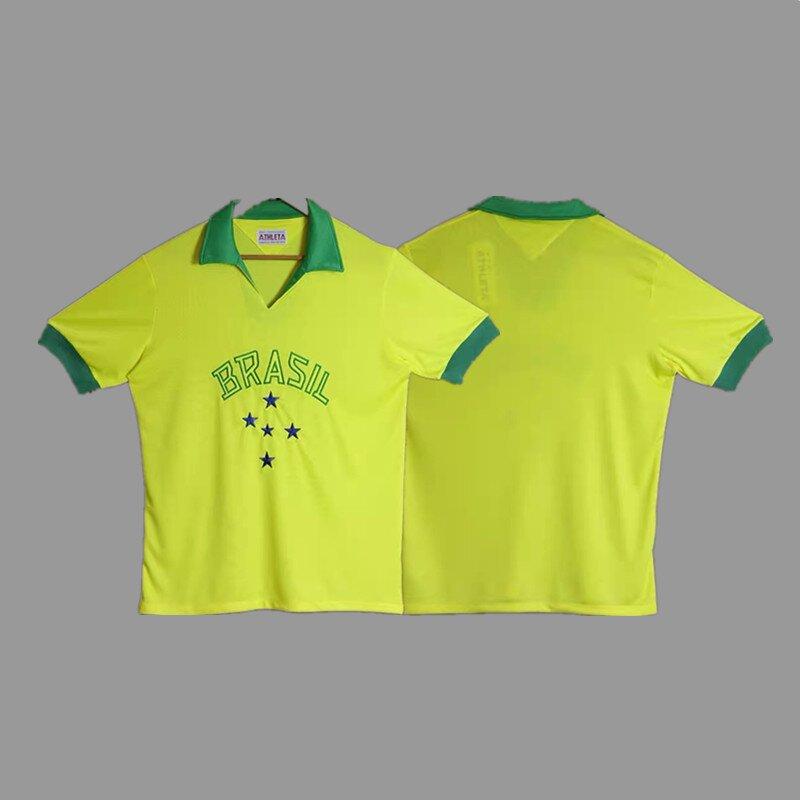 Brazil 1 retro jersey football jersey classic nostalgic replica Thai jersey game training jersey short sleeve sports S