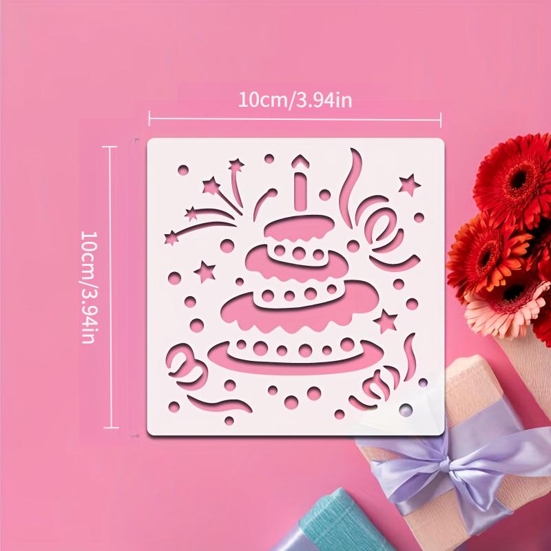15PCS Happy Birthday Stencils Set, 10cm Reusable Plastic Painting Templates For Cards, Scrapbook, Wood, Wall & Party Decor