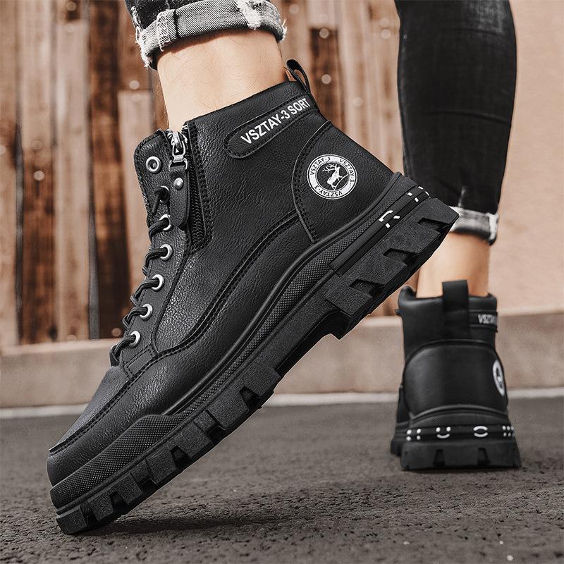 Autumn New Men's High-top Board Shoes Fashion Trend Casual Men's Shoes Platform Versatile Shoes