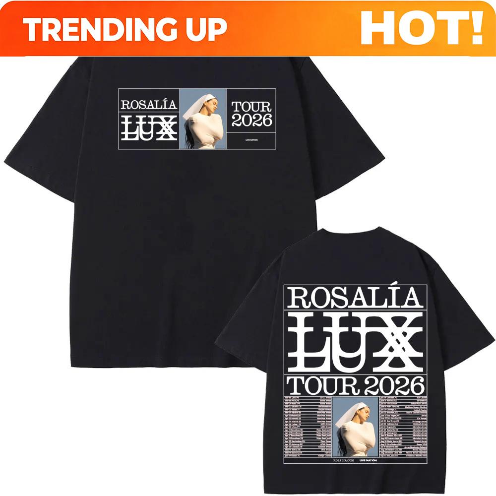 Rosalia Lux Tour 2026 T-Shirt 2026 Rosaia Wie Offizielle Website Hohe Qualität T-Shirt 100% Baumwolle Harajuku Rundhals T-Shirts