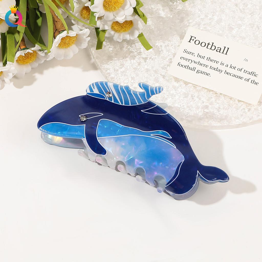 Pinces à Cheveux Griffe Animal Marin Mignon Série Océanique Résine Pinces à Cheveux Antidérapantes Baleine Dauphin Requin Mâchoire Barrettes pour Cheveux Épais Fins Accessoires de Cheveux Plage