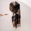 Unisex Water Ripple Plaid Cashmere Scarf - Winter Warm Neck Warmer Shawl