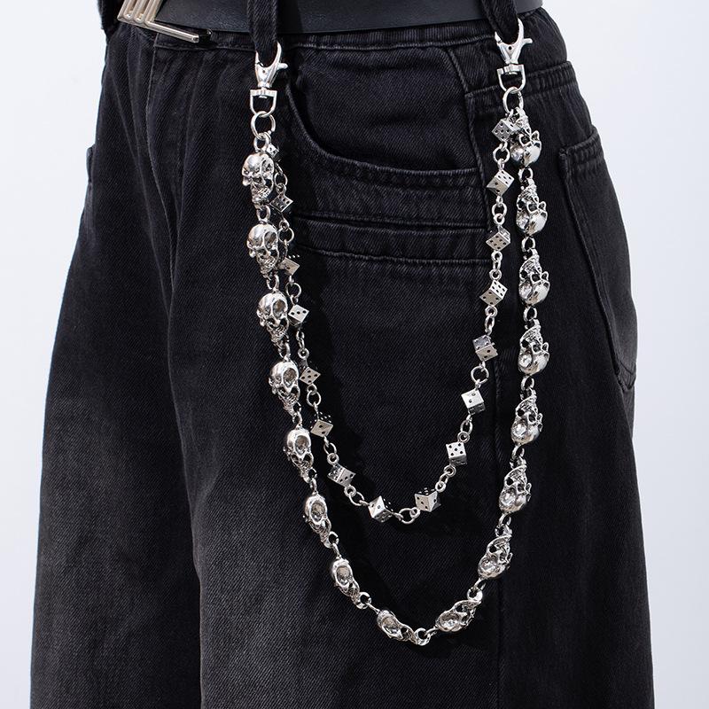 Chaîne de taille Crâne Style Punk Sombre Chaîne de Pantalon Jeans Homme Chaîne de Taille Personnalité Femme Style Hip Hop Sortie de Rue