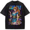 One Piece Nami Short Sleeve Tshirt Anime Manga Vintage Washed Graphic Print Big Mom Pirates Wealth Men Women Streetwear