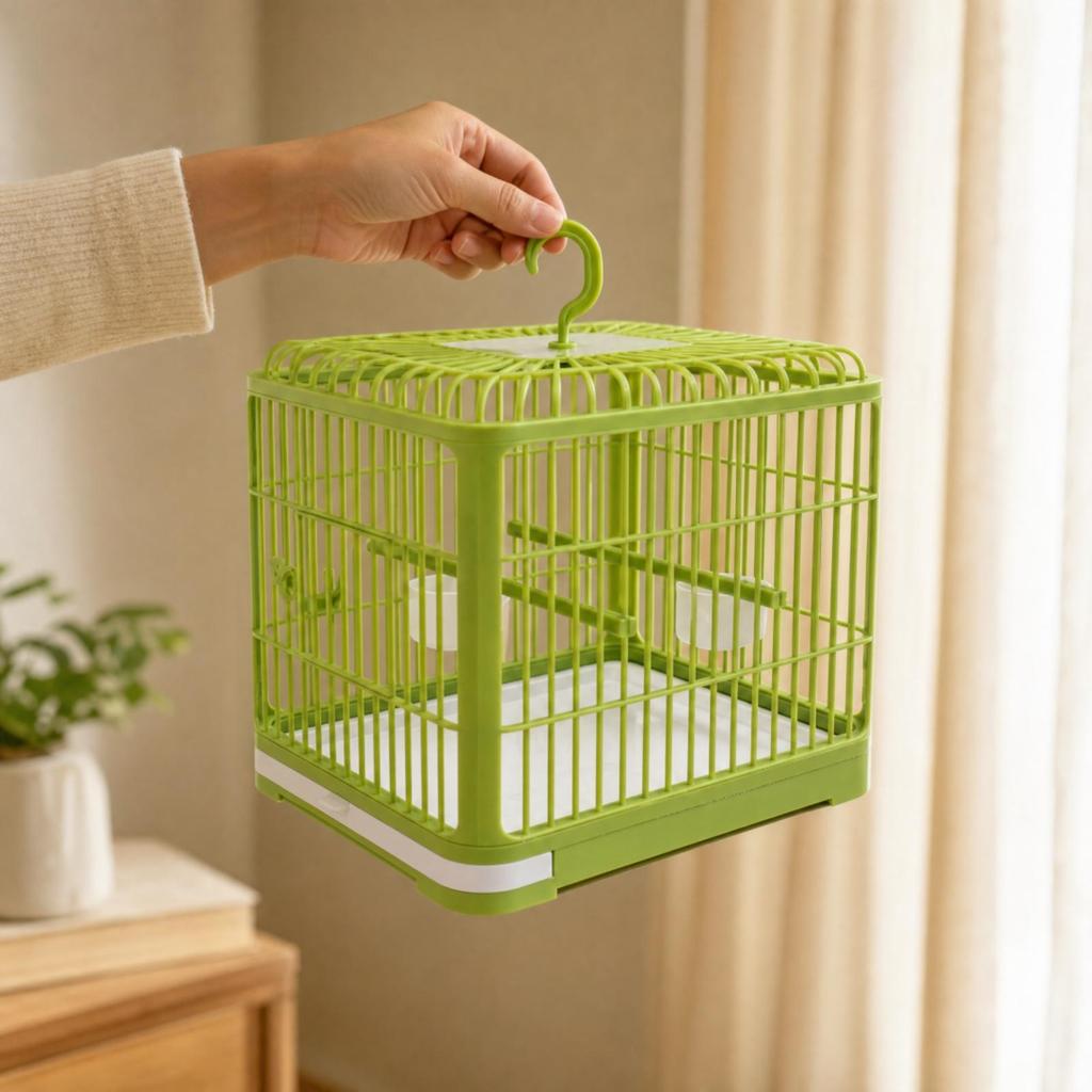 Acrylic Bird Cage with PET Sliding Door Simple to Clean for Home, Tabletop
