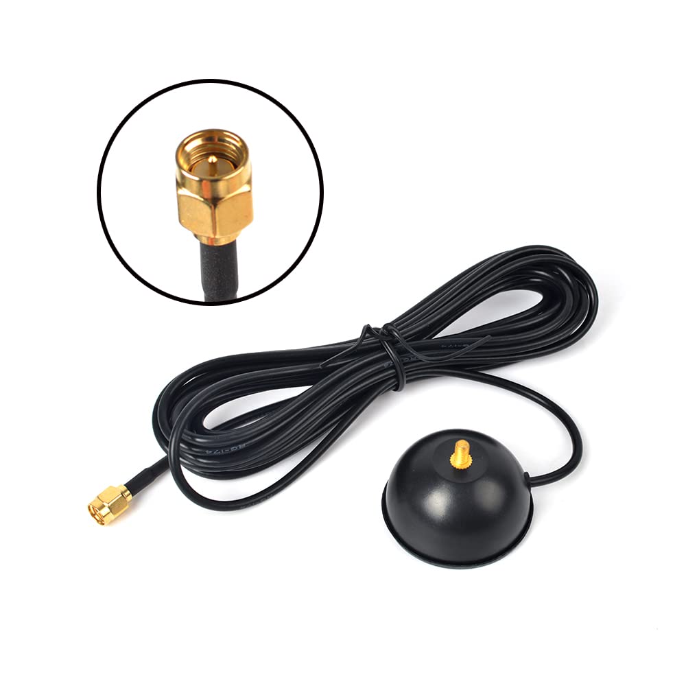 HYS 144430MHz Kompatybilna Bezprzewodowa Antena z Magnetycznym Mocowaniem, Dwuzakresowa Antena do Radiotelefonów Komercyjnych, Kabel Koncentryczny RG174 (4,3 m) z SMAP
