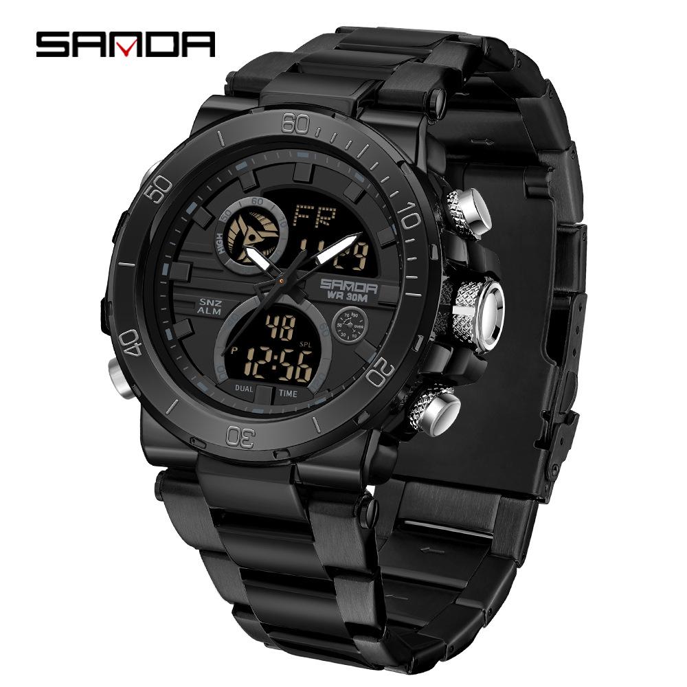 Sanda Steel Core Luminous Men s Waterproof Multifunctional Fashion Watch