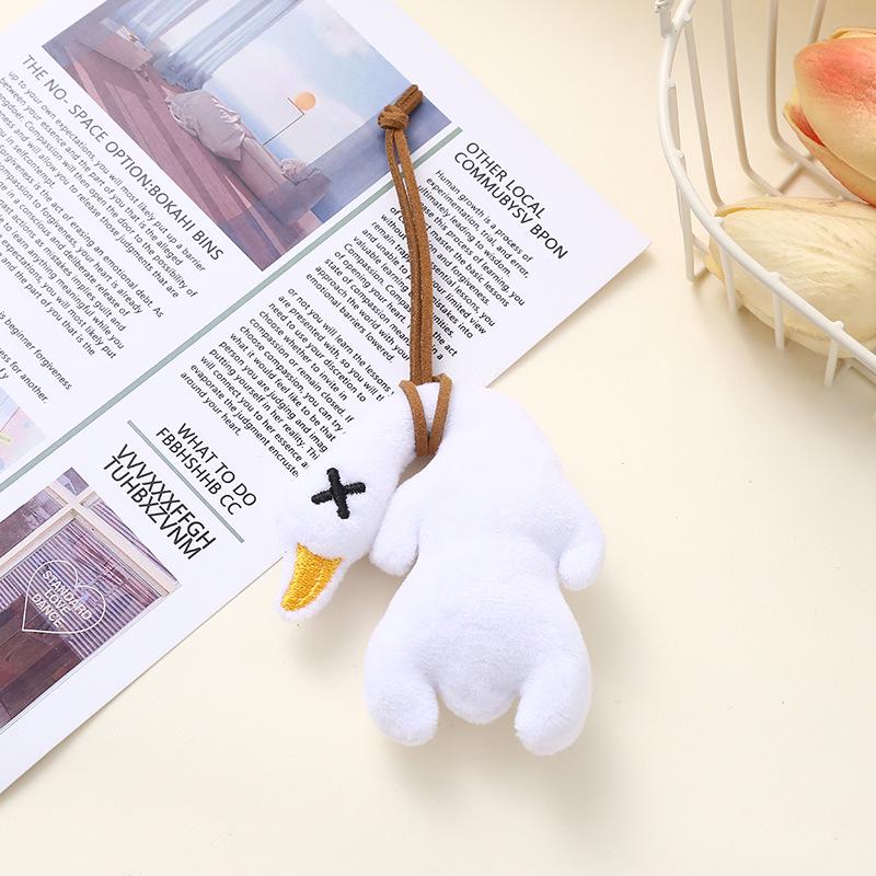 Creative Roast Duck Keychain Pendant - Cute Goose Plush Toy Bag Charm Accessory