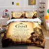 "Christian God Lion Walk In Victory Bedding" Bedding Set (1 Duvet Cover, 2 Pillowcases, Duvet Not Included)