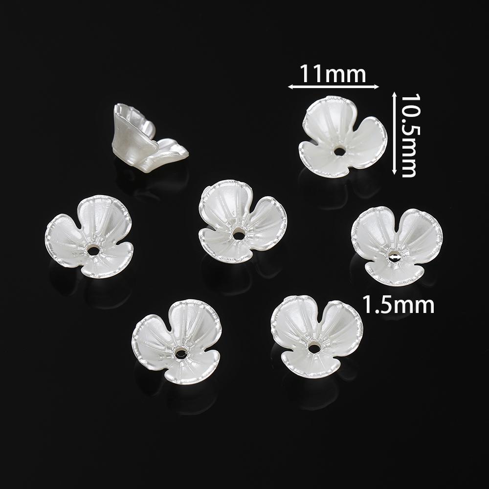 50pcs ABS Artificial Pearl Flower Shaped Beads Spacer Loose Beads for DIY Bracelet Necklace Phone Chain Jewelry Making Supplies