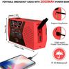 Portable Solar Hand-Crank Radio with Flashlight & Reading Light