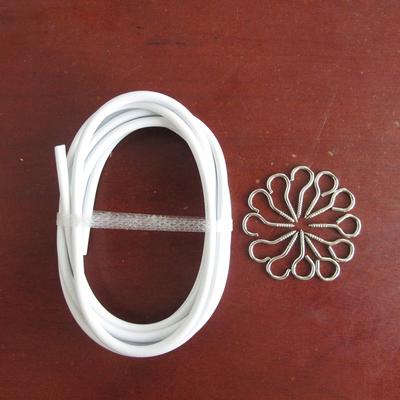 5Meter White Curtain Wire Hanging Cord Kit With 6 Pairs Of Hooks And Eyes For Net Curtain Rods