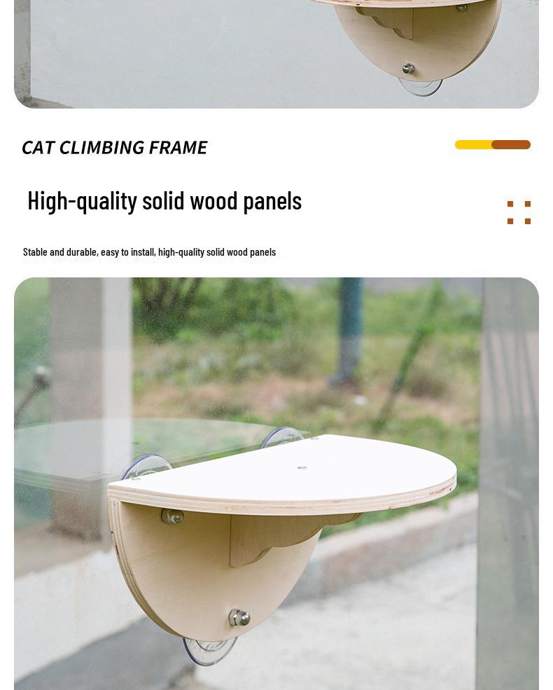 Wooden Suction Cup Cat Hammock: Balcony, Window, or Swing Bed