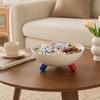 Frutero para encimera de cocina, Cesta de almacenamiento de plástico grande con soporte, Bol de servir multifuncional para centro de mesa de mesa de comedor