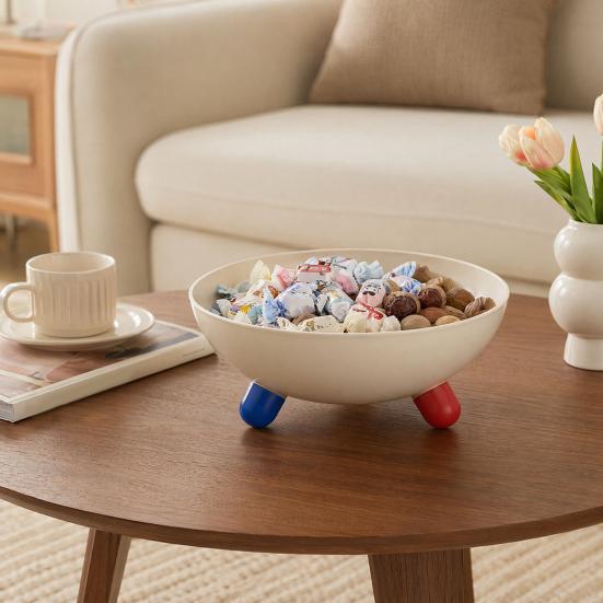 Frutero para encimera de cocina, Cesta de almacenamiento de plástico grande con soporte, Bol de servir multifuncional para centro de mesa de mesa de comedor