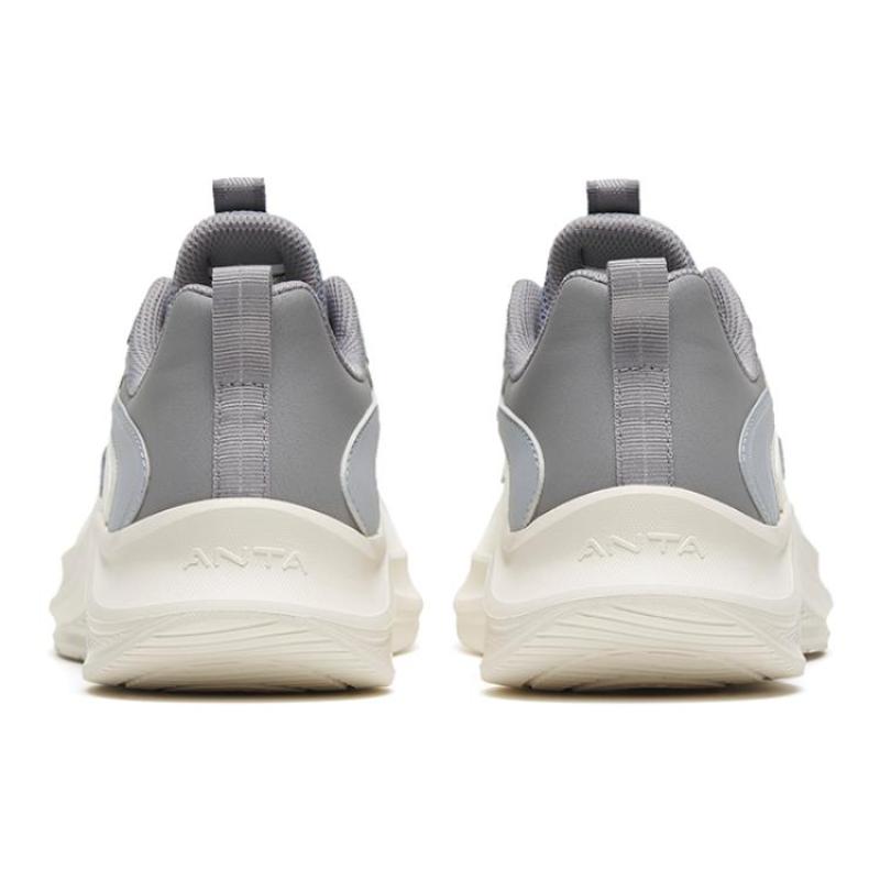 Anta Comfortable Cushioning Low top Casual Running Shoes Men's White Gray Sneakers 912445573-6