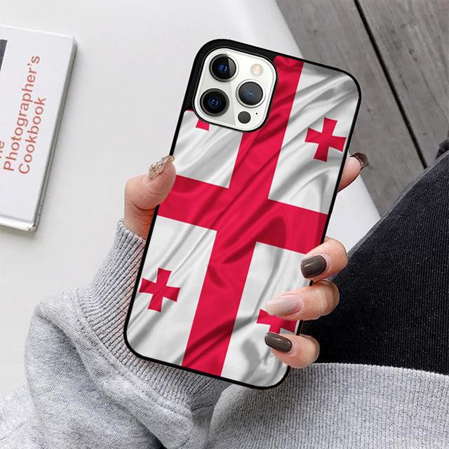 Georgia Flag Phone Case For iPhone 17 Air 16 15 14 13 12 11 Pro Max Plus Max Cover Shell coque