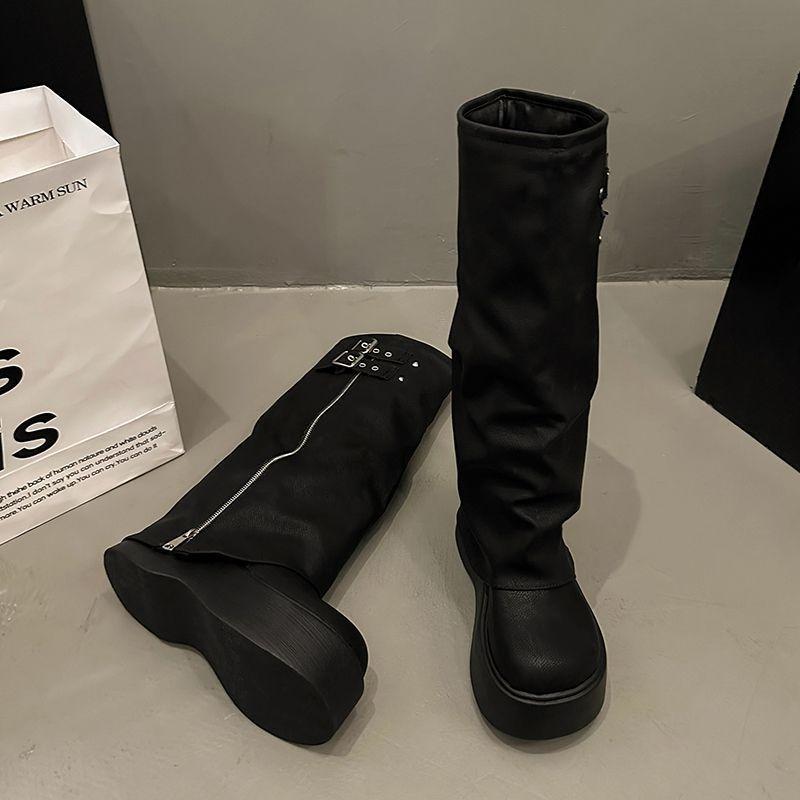 Süße und coole Babes aber Kniehohe Stiefel Kinder Sommer Neu Lange Stiefel Kleine Hosen Dicksohlige Stiefel Hoher Schaft