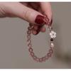 Three-layer strawberry crystal bracelet, light luxury women's pink crystal bracelet, original design multi-layer strawberry crystal bracelet