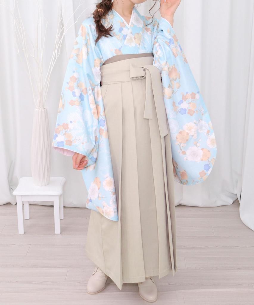Plain Hakama for Girls [KYOETSU] (White-gray Brown, 91cm)