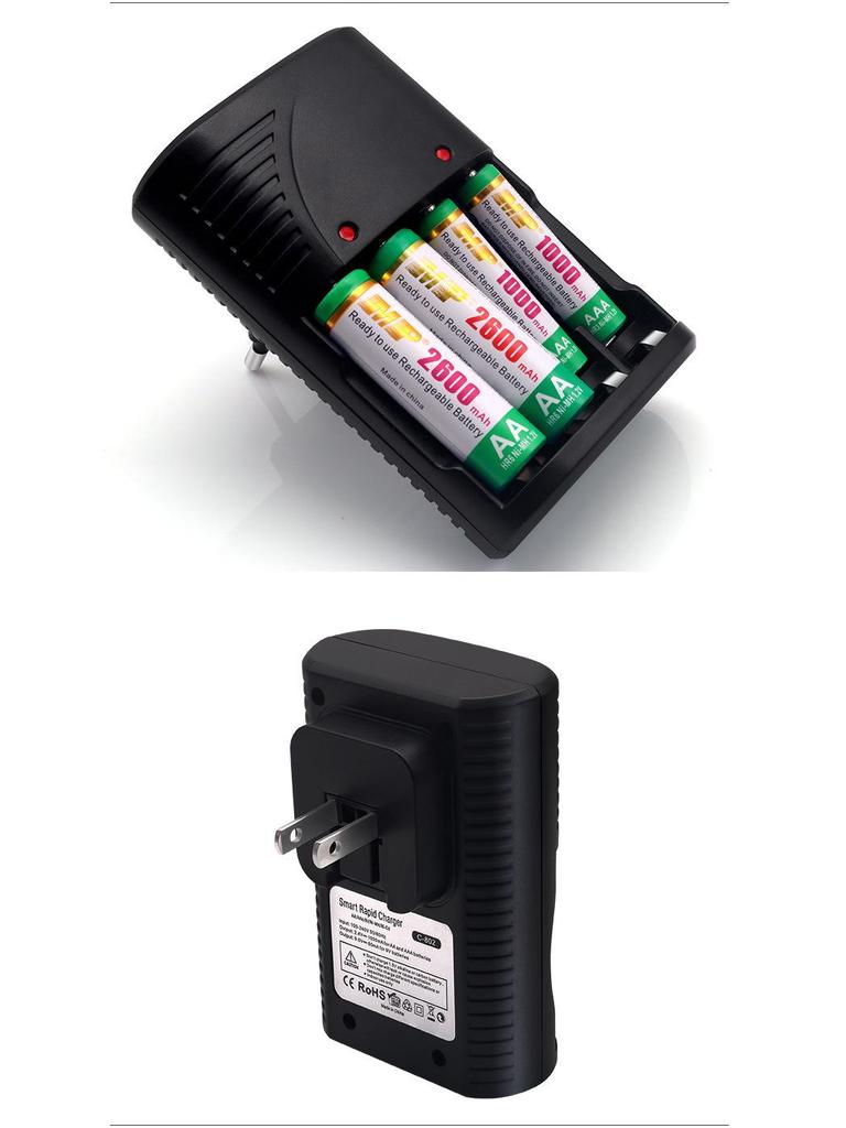 Universal Smart Rapid Charger for 5-9V Ni-MH Batteries with Auto Green Light
