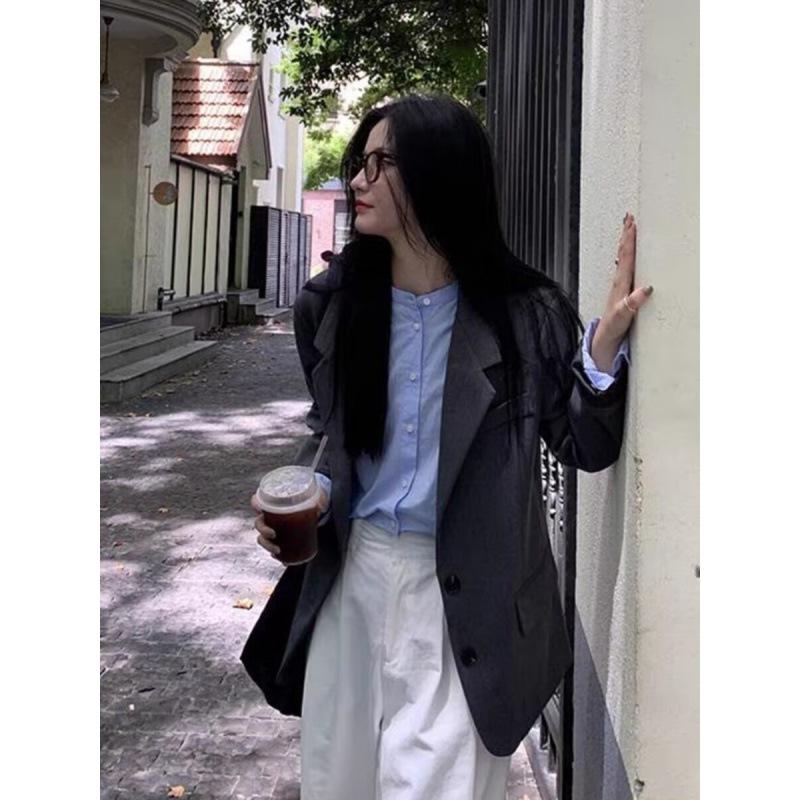 Comfortable and Versatile Round Neck White Shirt Female Long-sleeved Blouse Retro Design Sense Niche Bubble Ins Temperament Elegant Fashion Top