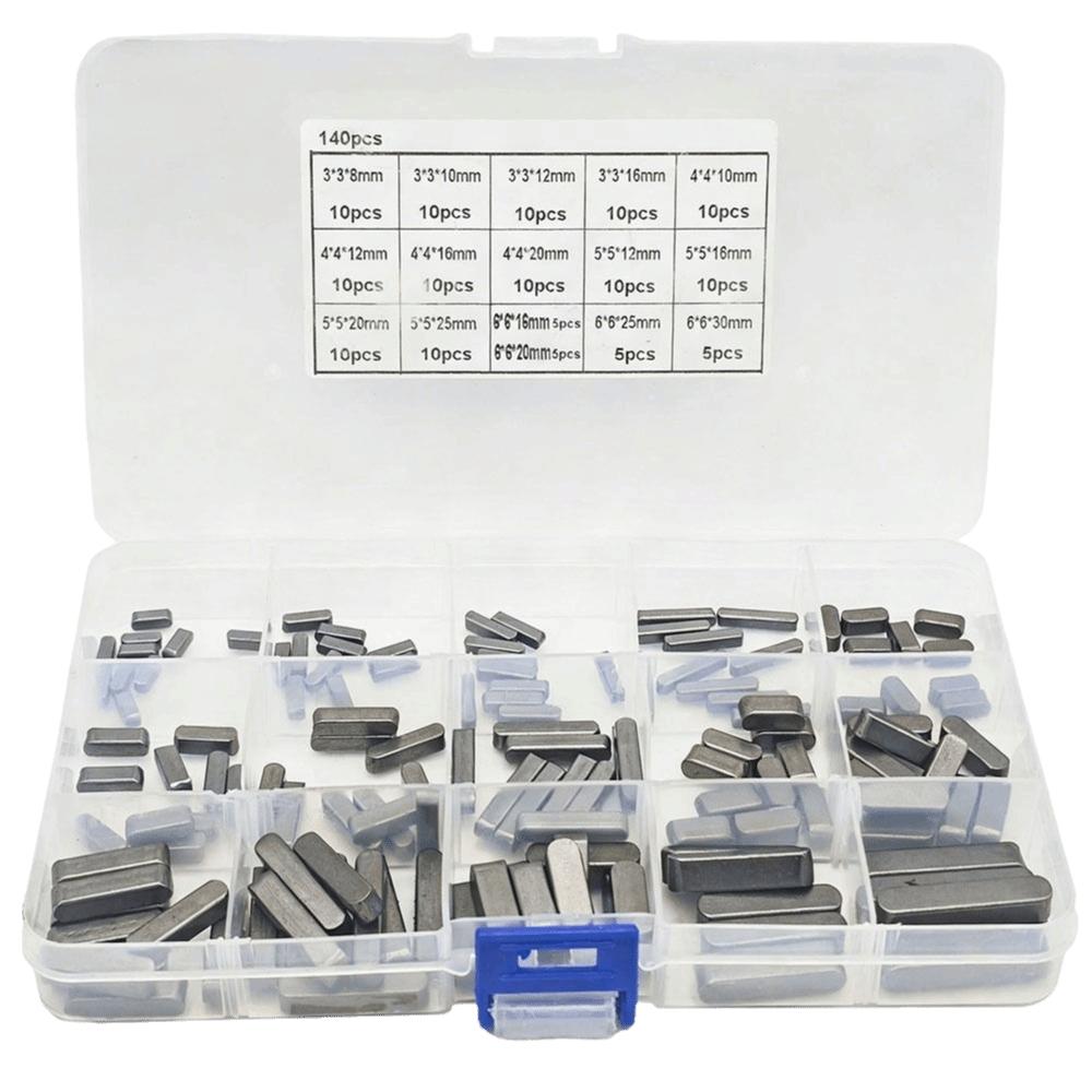 140pcs Resilience Parallel Pins Carbon Steel Round End Flat Keys Flat Pins  Industrial Maintenance