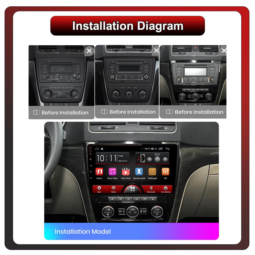 2Din Android Car-Play Car Radio,Skoda Yeti 2009-2018,Multimedia Player Head Unit Stereo GPS Navigation BT WIFI,1+16GB