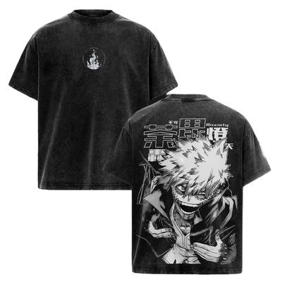 Tricou Dabi My Hero Academia Vintage Y2k Spălat Supradimensionat Tricou de Vară cu Mânecă Scurtă Poliester Tricouri Topuri Îmbrăcăminte Bărbați Femei
