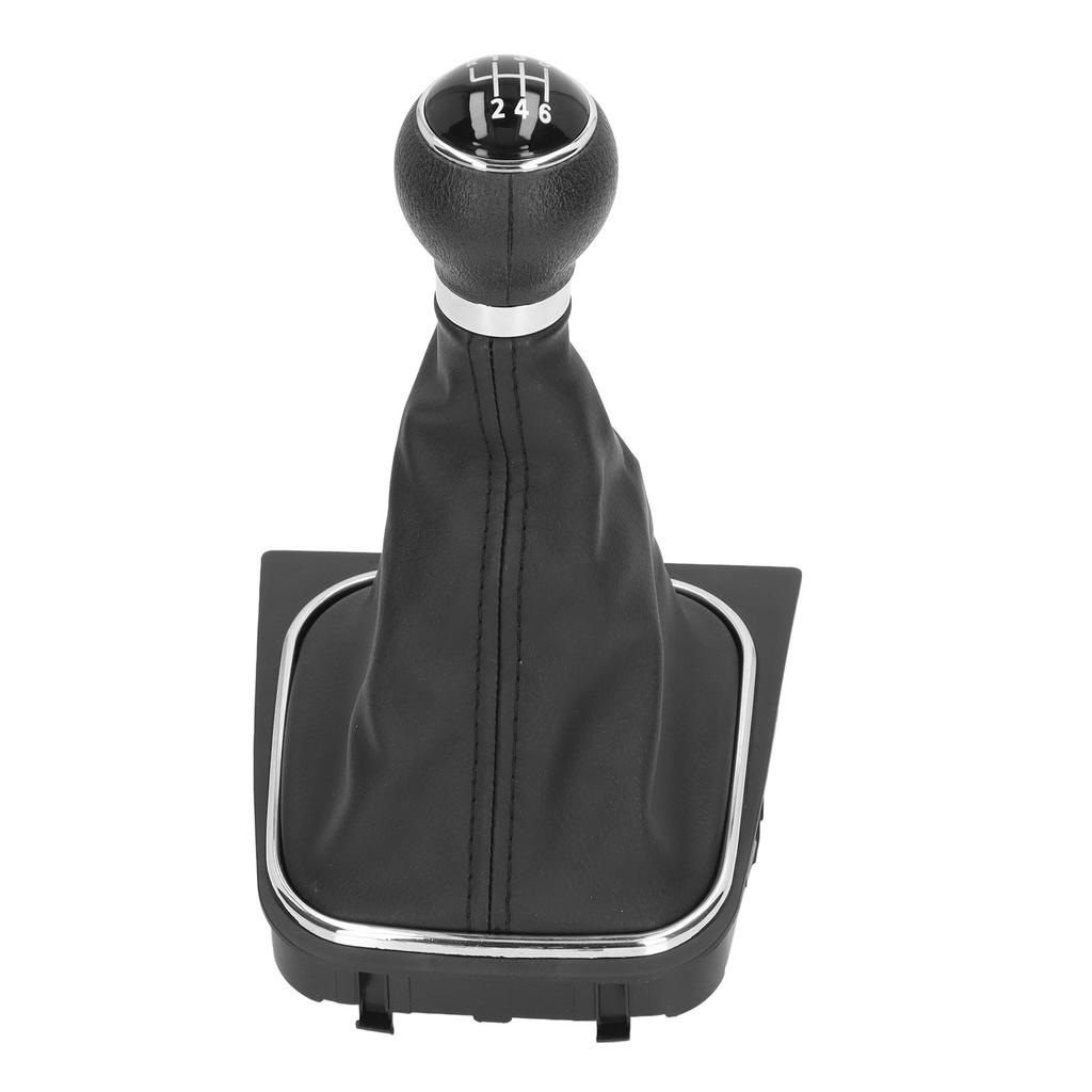 6-Gang Manuell Schaltknauf Manschette Stiefelabdeckung Kit Autozubehör Ersatz für A5 2005‑2010 Schwarze Kappe