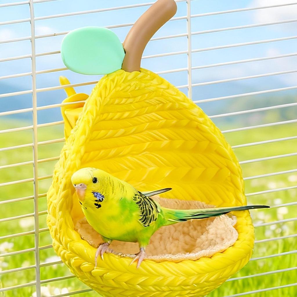 Bird Nest Pear Shape Cockatiel House With Cotton Pad Bird House For Cage Lovebird Canary Finch Parrot Conure Cockatiel Winter