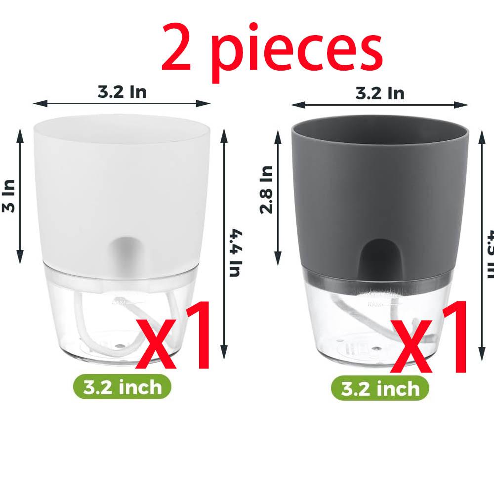 5Pcs/2pcs Self Watering Plastic Flower Pot Double Layer Hydroponics Plants Bonsai Pot Vases Succulent Potted Home Office Decor