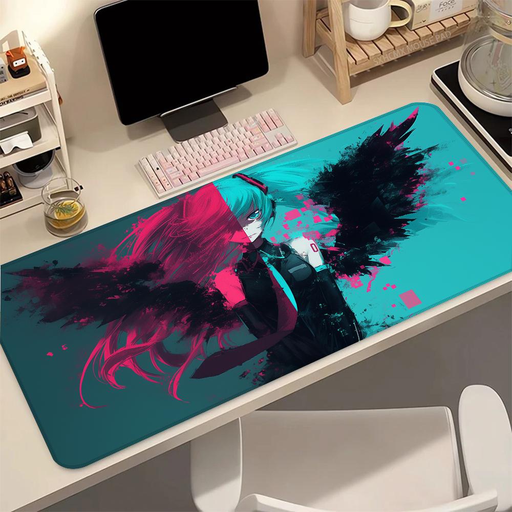 Anime HHatsune MMiku Pink Sakura Kawaii Large x Extended Mouse Pad Non Slip Desk Mat Keyboard Rug for PC Gamer Laptop