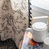 Cotton Linen American Floral Blackout Window Curtains with Tassel for Bedroom Kitchen Curtains Country Style Living Room Curtain
