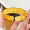 Wide Chinese Style Bangle Opening Wrist Jewelry Classical Golden Bracelets  Groom